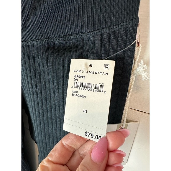 NWT Good American WIDE RIB SHINE CLEAN SEAMLESS LEGGINGS S/M - Picture 3 of 7